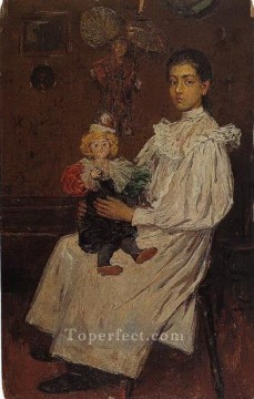 パブロ・ピカソ Painting - 子供とその人形 1896年 パブロ・ピカソ